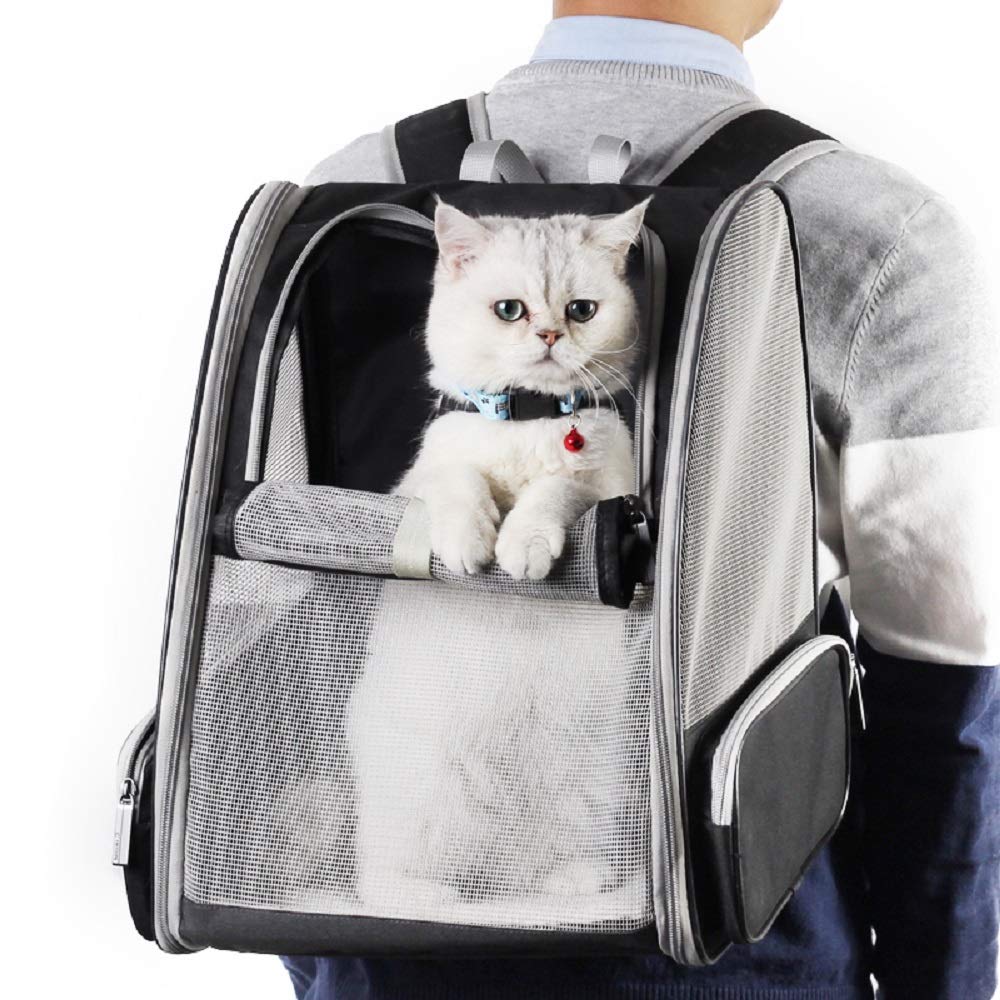 Texsens Pet Travel Backpack Carrier – Black
