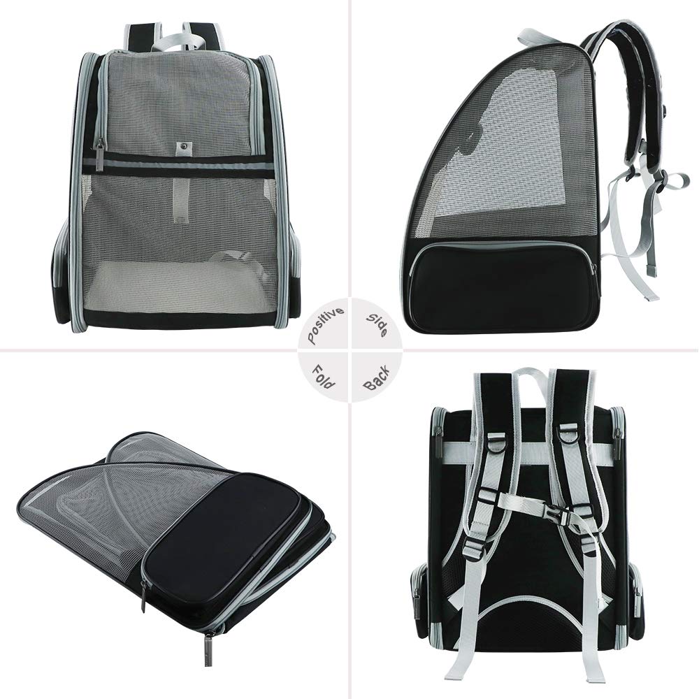 Texsens Pet Travel Backpack Carrier – Black