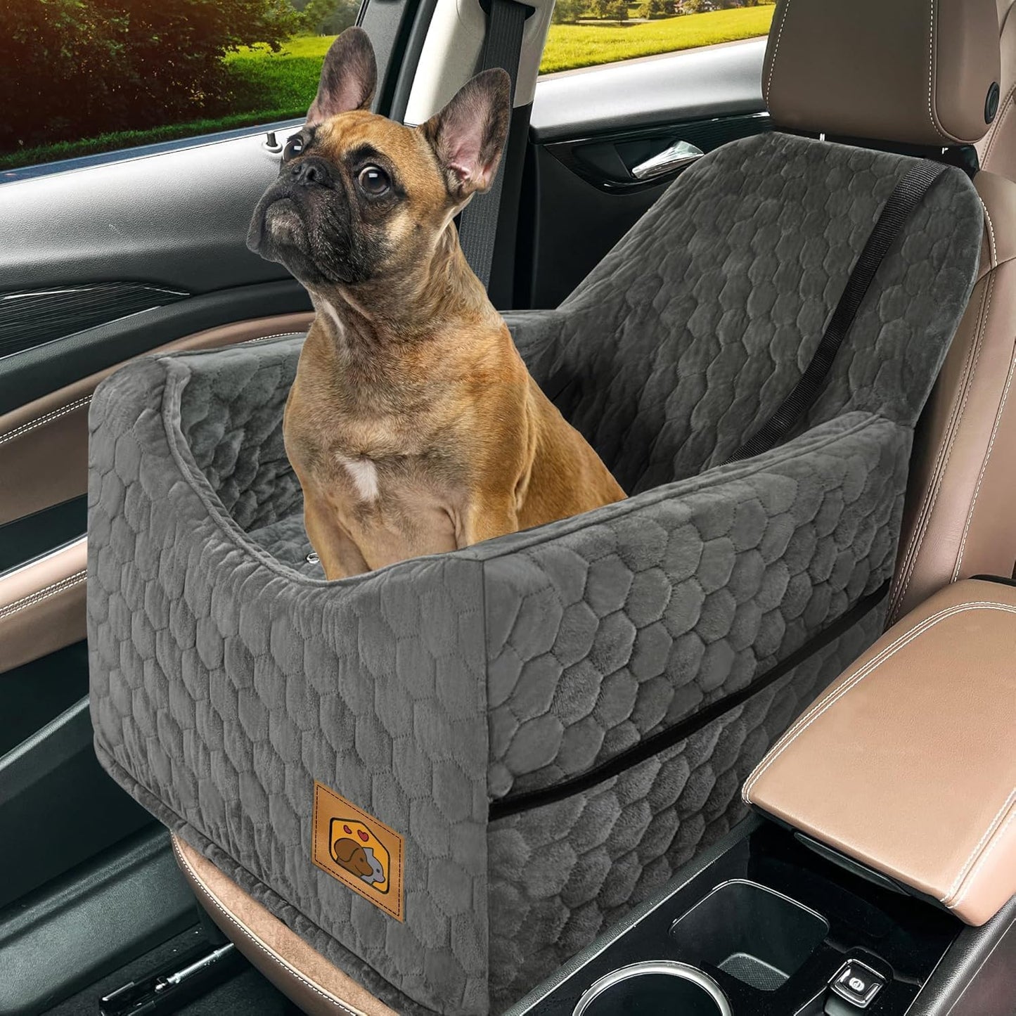 Memory Foam Dog Car Seat with Washable Cover